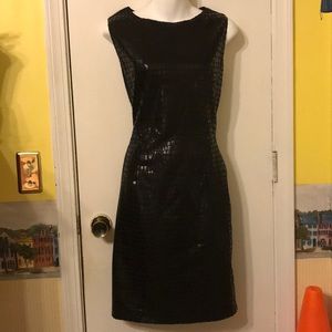 Leatherette black dress 👗